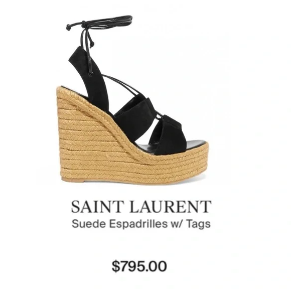 NEW IN BOX SAINT LAURENT LACE UP ESPADRILLES - Picture 3 of 13